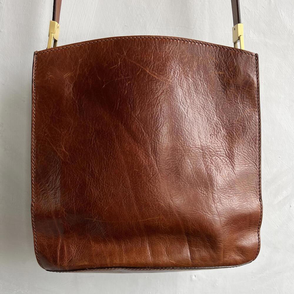 The Bridge Brown Leather Crossbody Bag Italian Academia Quiet Luxury Prep Purse - Picture 13 of 15